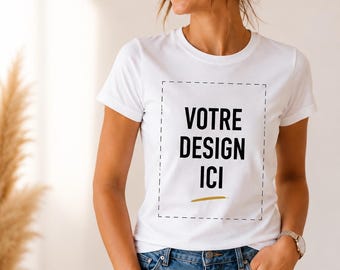 Personalized women's t-shirt with photo, logo, or text
