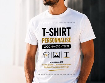 Custom unisex t-shirt with photo, logo, or text