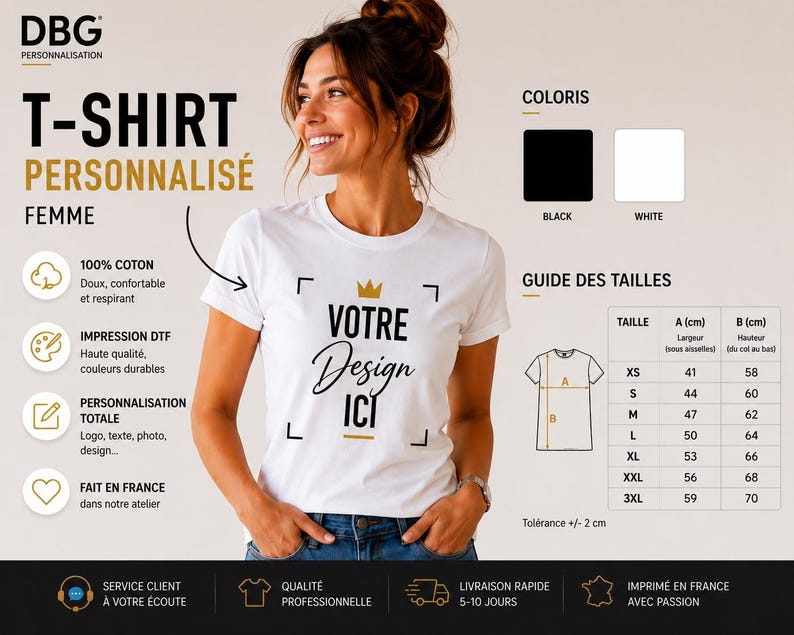 Personalized women's t-shirt with photo, logo, or text image 4