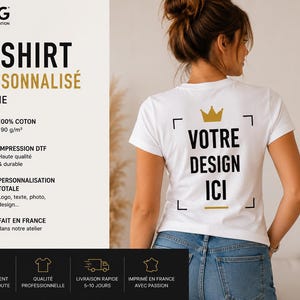 Personalized women's t-shirt with photo, logo, or text image 3