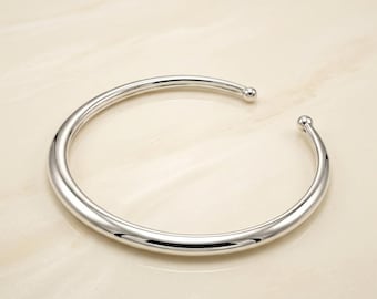 925 Sterling Silber Hasli Halskette, oxidierter Tribal Torque Choker, ethnischer Kragen