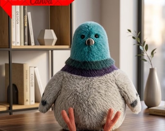 Jellycat Ryan Pigeon Plush Toy, Chonky Bird Stuffed Animal Decor