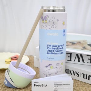 Owala FreeSip 24 oz Insulated Stainless Steel Water Bottle, Cinnamon Limited Edition Double Wall Vacuum Leak Proof Travel Mug with Straw bild 3