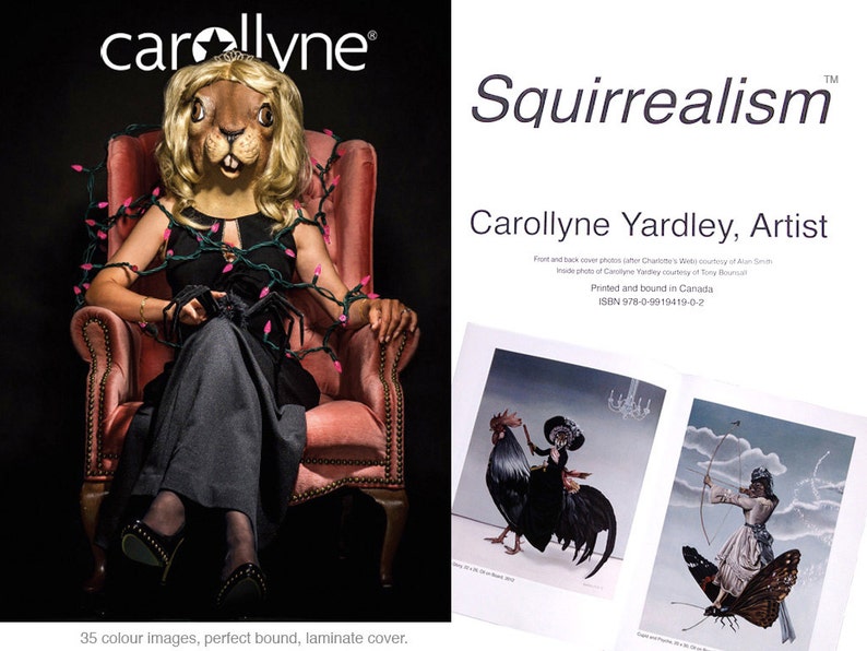 Art Book: Squirrealism, Squirrel, Carollyne Yardley Art, Pop Surrealism Animal Art image 1