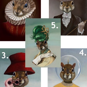 Cartes de vœux: Paquet de trois - Cartes et enveloppes d’écureuil (art) et CHOISISSEZ N’IMPORTE LEQUEL TROIS Art Animal
