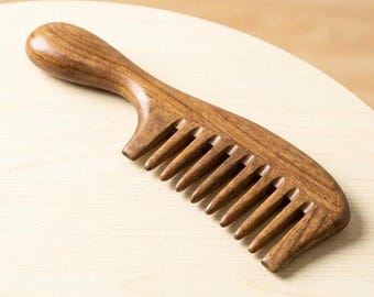 Pettine massaggiante, pettine per capelli in legno, con intagli floreali, mini pettine tascabile, strumento districante delicato, regalo per la mamma