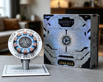 Magnetic Wireless Charging, Iron-M Arc Reactor 1:1 Scale Replica – LED Light Display,  Premium Collector Prop