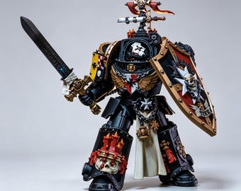 Custom Sci-Fi Gothic Knight Statue, Hand-Painted 3D Printed Crusader Figure, Custom Armor Warrior Collectible, Fantasy Desk Display Decor
