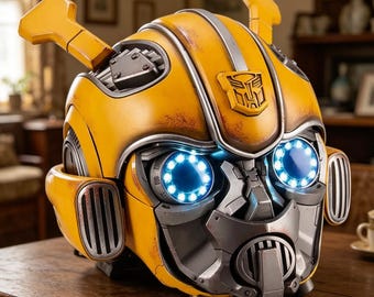 Transformers Bumblebee Wearable Helmet with English Voice Control LED(Upgraded Collectible Edition)