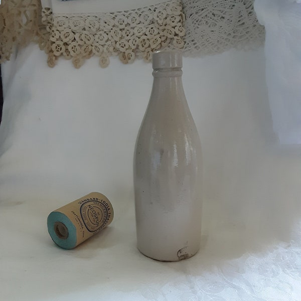 Vintage Stoneware Bottle * Farmhouse Country Decor * Old Ginger beer Bottle * Glazed Pottery