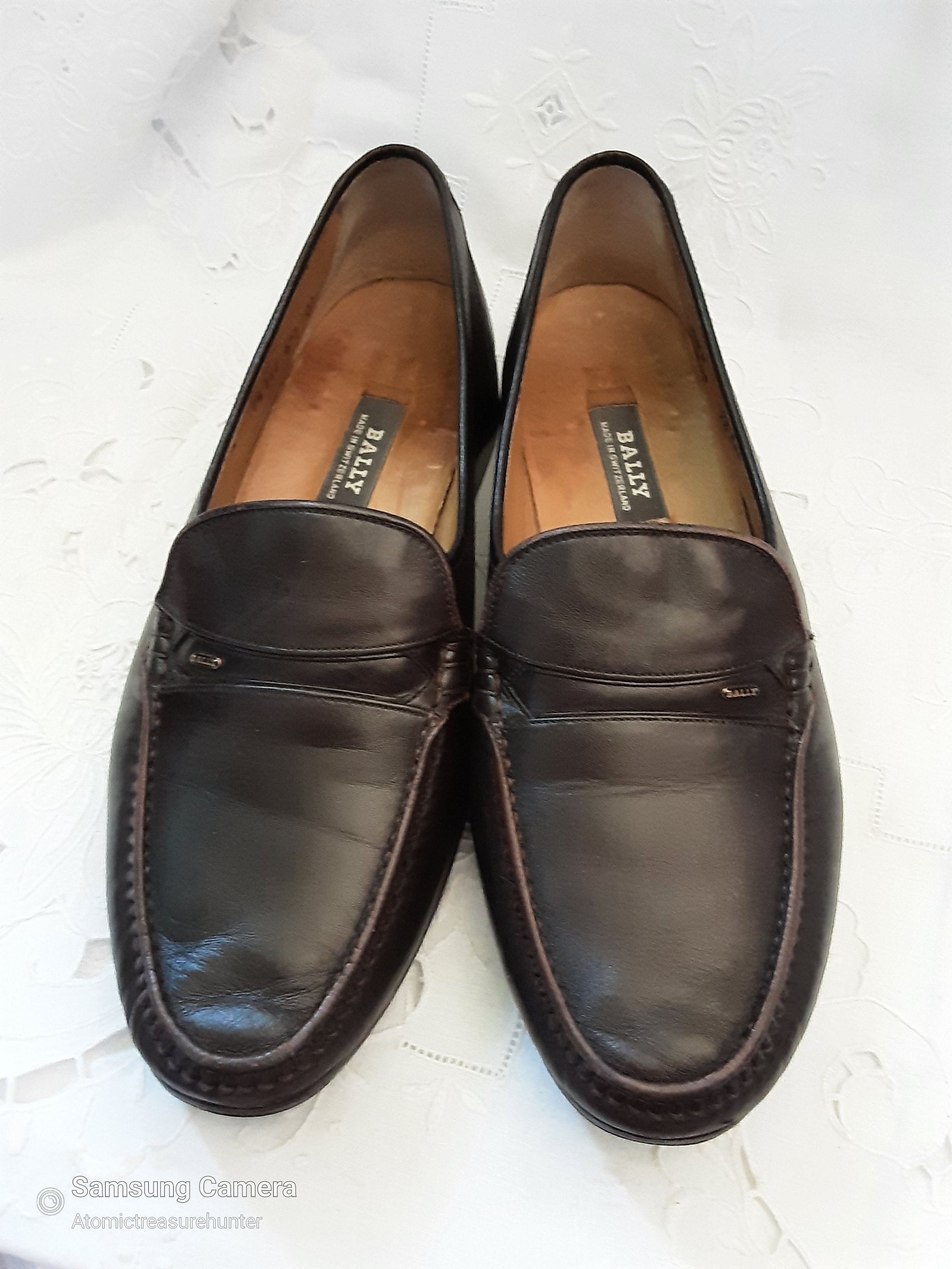 Vintage Bally Brown Slip on Shoes Loafers Mens Shoe Marked Size 7