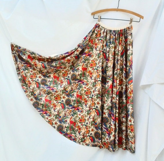 Vintage PEACOCK Skirt ~ Floor Length ~ Long Skirt