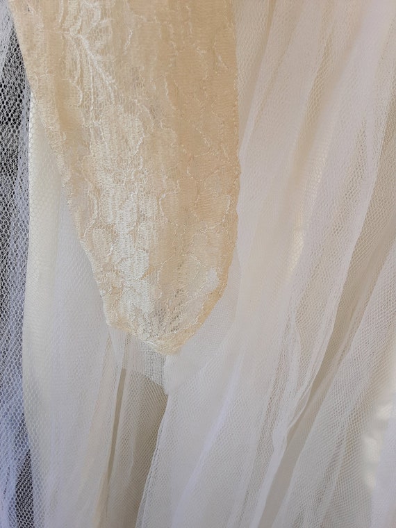 Vintage Dress Satin & Lace * Tulle * Long Sleeve … - image 8