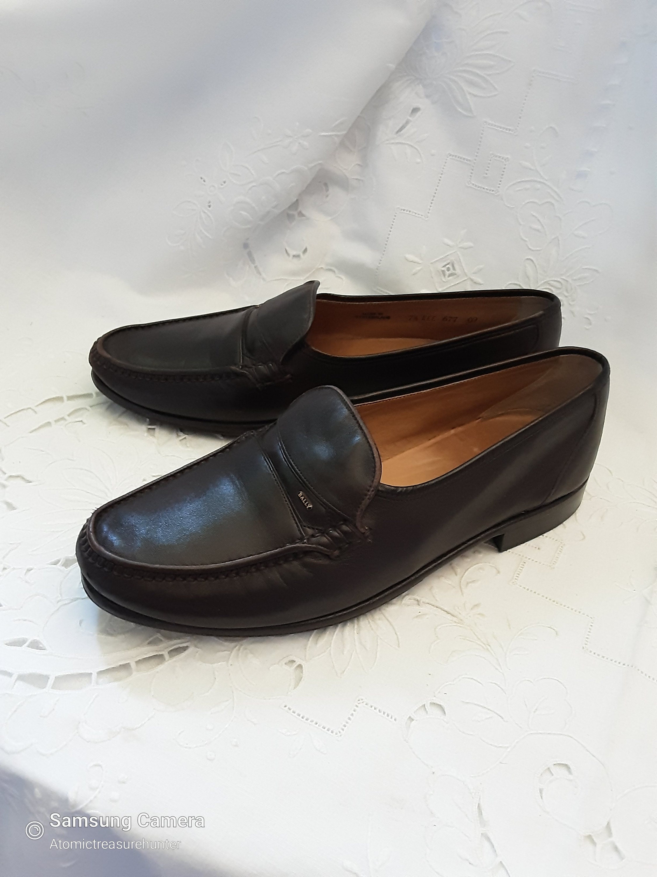 Vintage Bally Brown Slip on Shoes Loafers Mens Shoe Marked Size 7