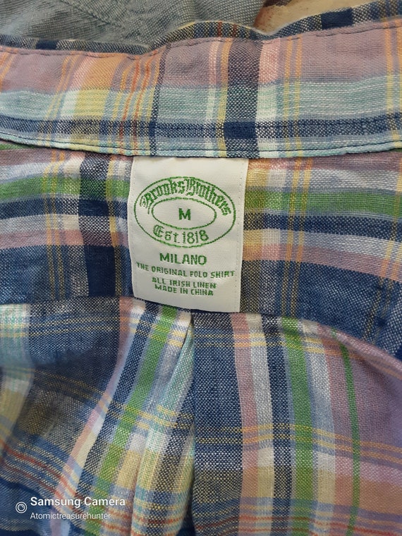 Vintage Button Down Mens Shirt * Irish Linen * Br… - image 4
