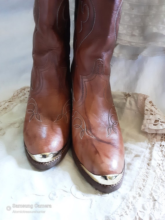 Vintage Stacked Heel Acme Cowboy Boots * Women's … - image 7