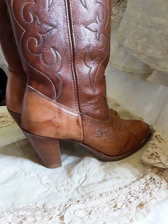 Vintage Stacked Heel Acme Cowboy Boots * Women's … - image 10