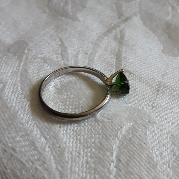 Vintage Solitaire Peridot Sterling Silver Ring * … - image 4