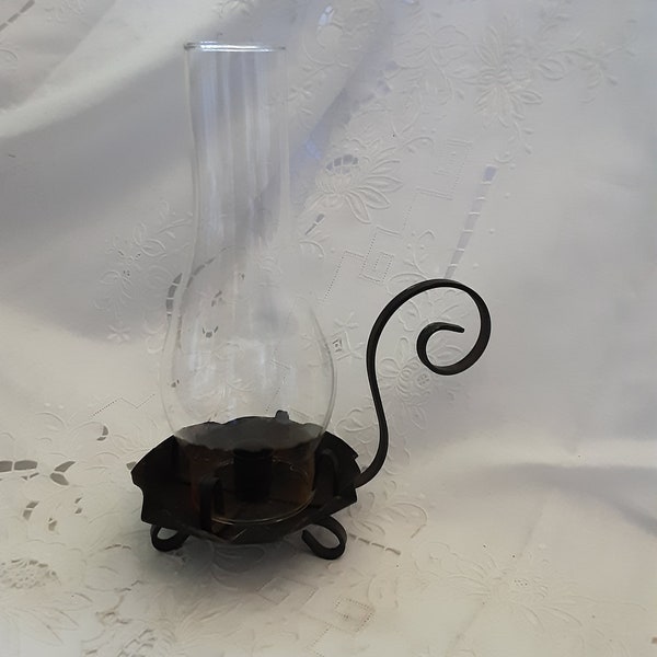 Glass Chamberstick Candle Holder Etsy