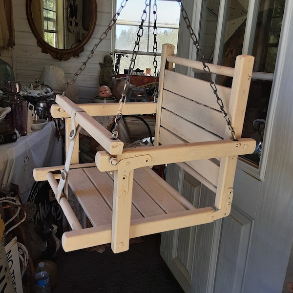 Vintage Wooden Indoor/Outdoor Swing*Child size*Great for Plants*Toy Bears and Dolls Display / Photo Prop * Rustic Farmhouse Porch / Cottage