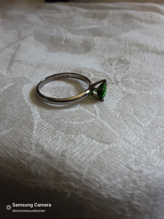 Vintage Solitaire Peridot Sterling Silver Ring * … - image 7