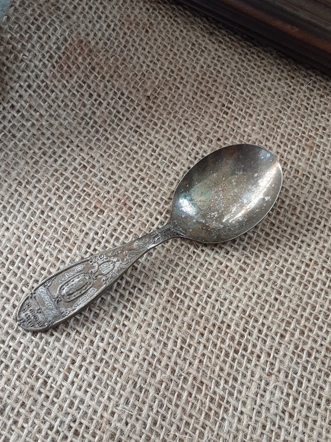 Vintage Baby Spoon Keepsake Engraved Name Birth Record August 16 1959