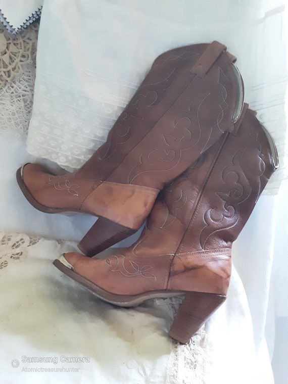 Vintage Stacked Heel Acme Cowboy Boots * Women's … - image 3