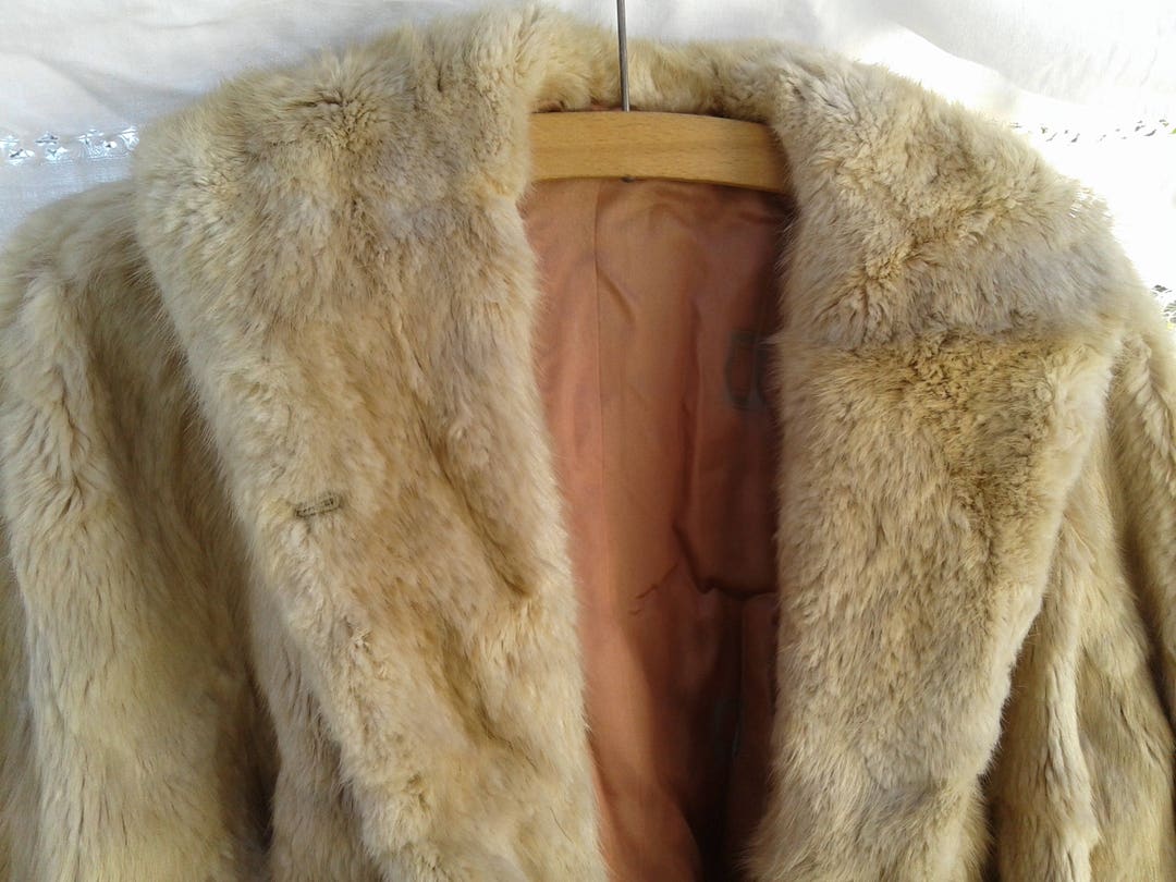 Vintage Coney Real Fur Coat in Latte Cream Brown Tone Etsy