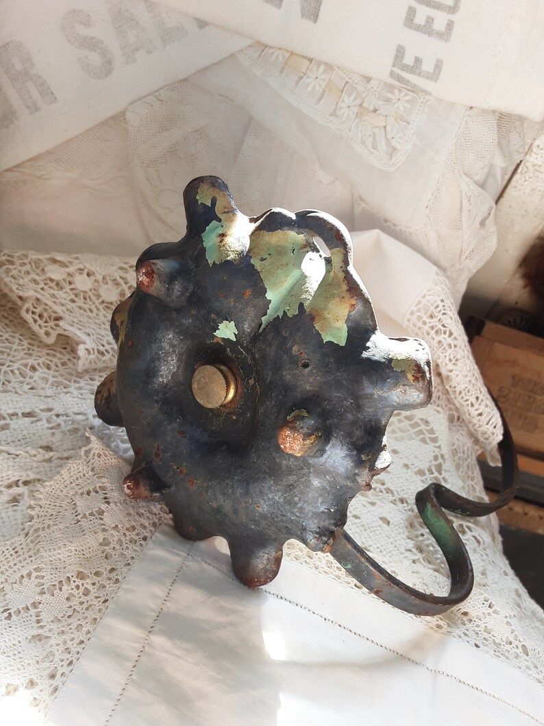 Vintage Cast Iron Lamp Base / Old Black and Green 1920s Est Etsy