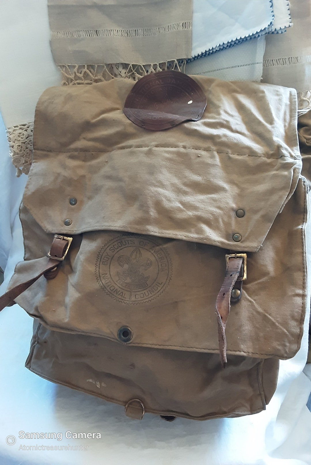 Vintage Canvas Backpack BSA / Boy Scouts 50th Anniversary