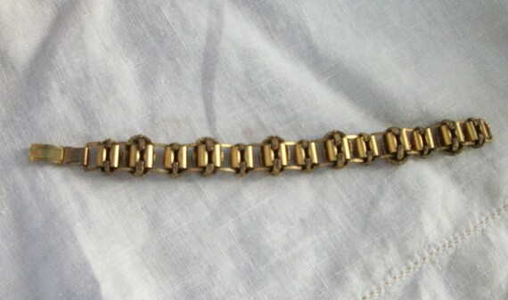 Vintage Scarab Bracelet ~ Faux Pearl ~ Link Style… - image 3