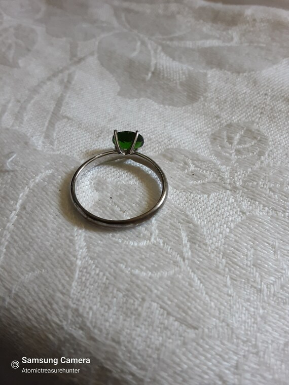 Vintage Solitaire Peridot Sterling Silver Ring * … - image 5