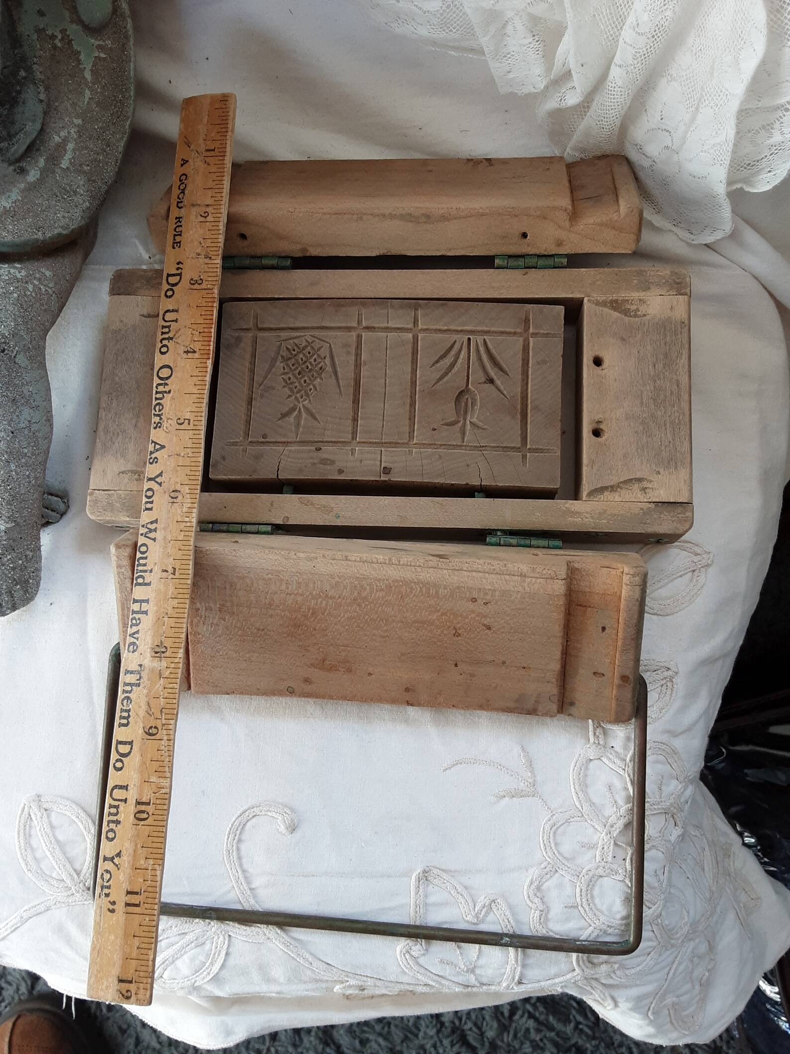 Antique Wooden Mold Hinged / Carved Old Butter Mould Etsy