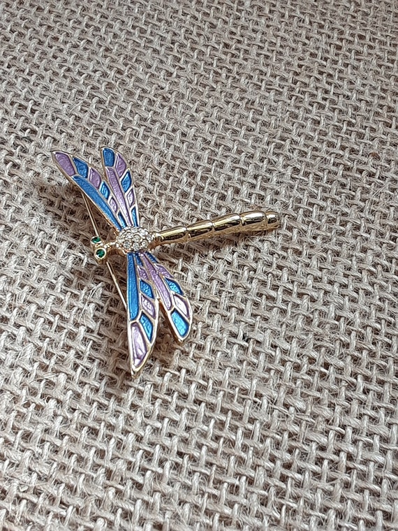 Dragonfly Brooch * Insect Pin * Winged Bug * Flyi… - image 9