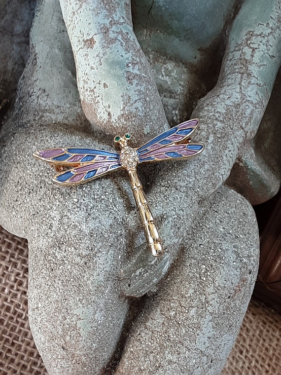 Dragonfly Brooch * Insect Pin * Winged Bug * Flyi… - image 3