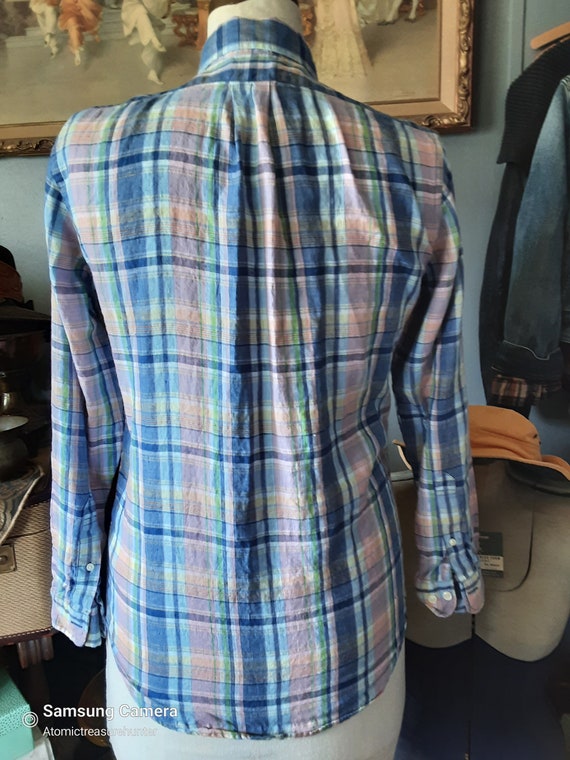 Vintage Button Down Mens Shirt * Irish Linen * Br… - image 6