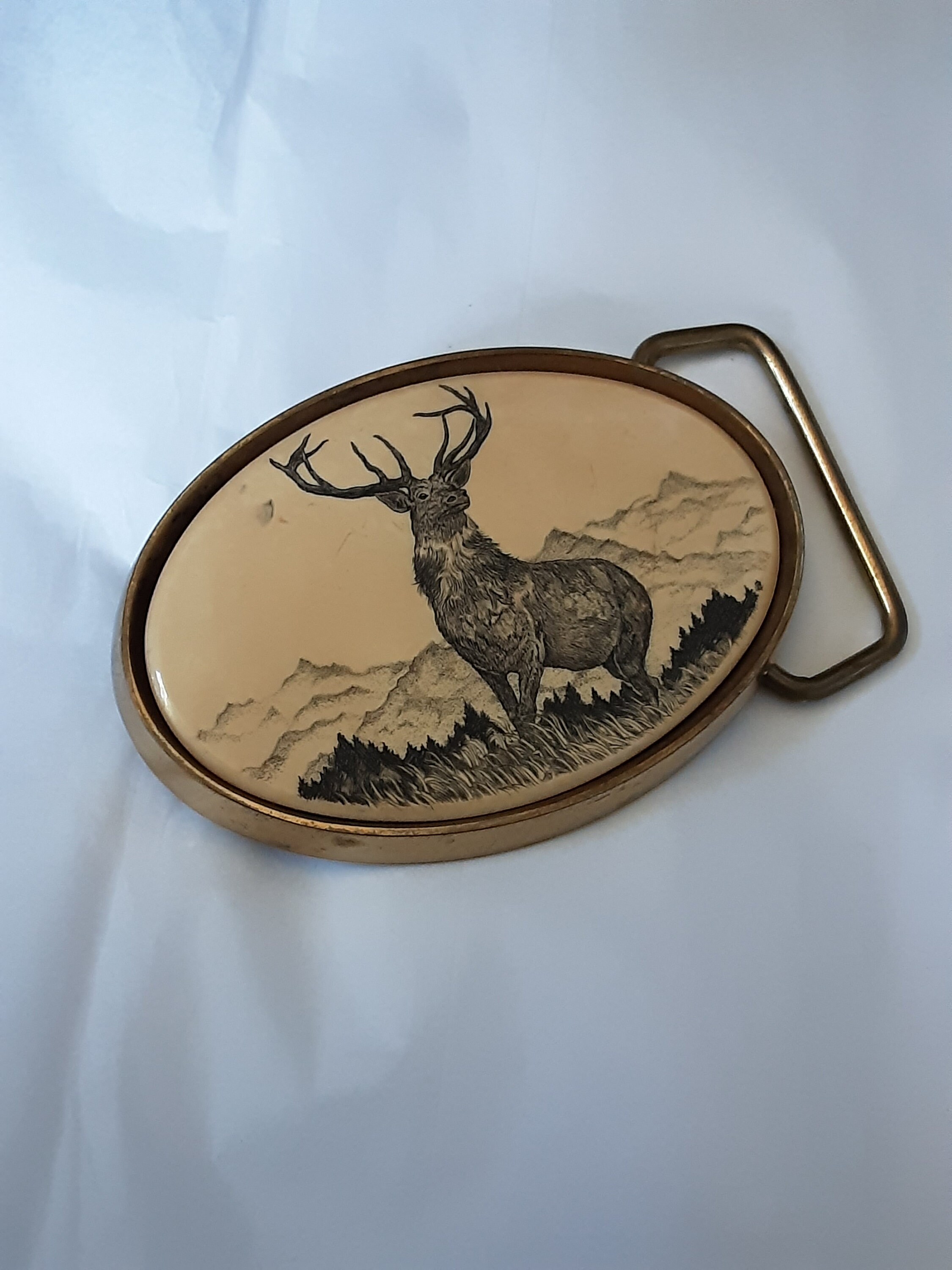 Vintage Barlow Solid Brass STAG Deer Boucle de ceinture - Etsy France