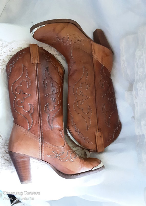 Vintage Stacked Heel Acme Cowboy Boots * Women's … - image 1