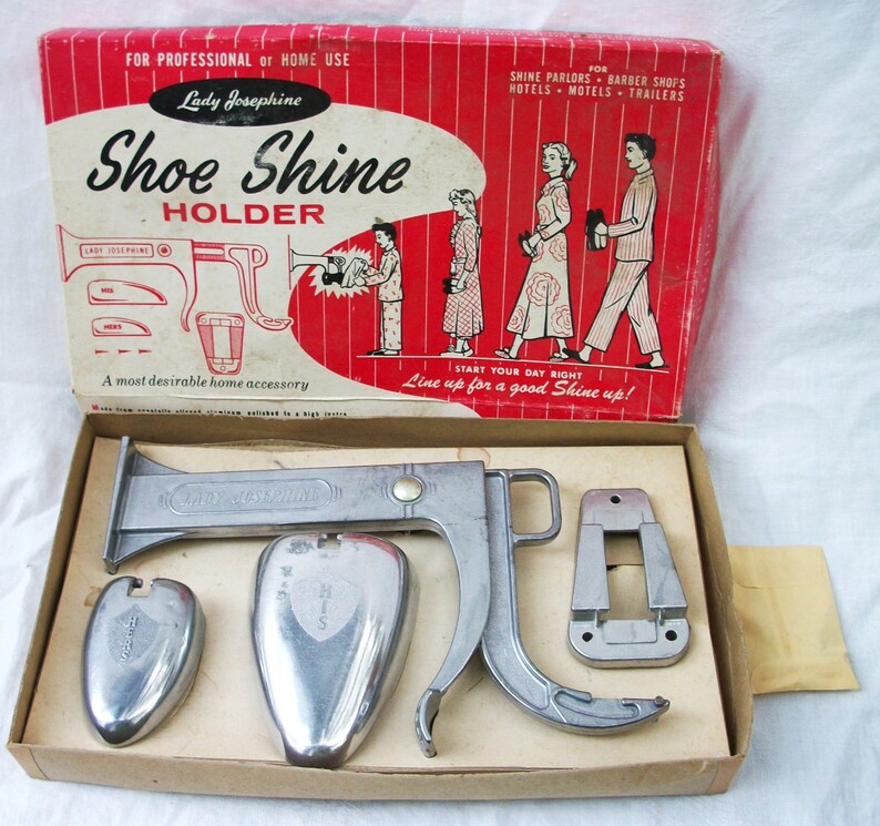 Vintage Lady Josephine Shoe Shine Holder Wall Mount Etsy