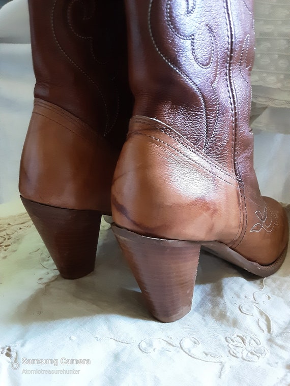 Vintage Stacked Heel Acme Cowboy Boots * Women's … - image 9