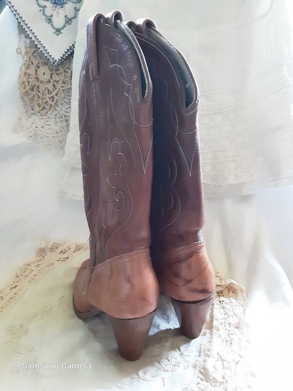 Vintage Stacked Heel Acme Cowboy Boots * Women's … - image 4