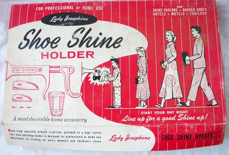 Vintage Lady Josephine Shoe Shine Holder Wall Mount Etsy