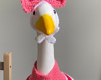 Vestido de fiesta de ganso de crochet hecho a mano