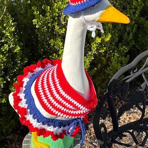 Handmade Crochet Goose Bikini Red White & Blue