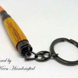 he Keen Handcrafted Handmade White Oak Gun Metal Key Ring image 2