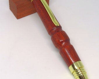 at - Keen Handcrafted Handmade Padauk Fidget Golden Twist Pen