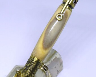 fi - Keen Handcrafted Handmade Antler Deer Hunter Bolt Action Antique Brass Pen