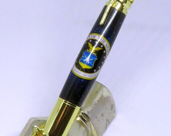 fb - Keen Handcrafted Handmade Space Force Gold 30 Caliber Bolt-Action Pen