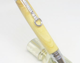 bo - Keen Handcrafted Handmade California Pistachio Horse Chrome Twist Pen