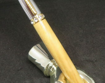 hp - Keen Handcrafted White Oak Duchess 2-Tone Chrome and 24kt Gold Twist Pen